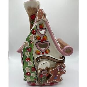 The Gingerbread cottage tea light candle holder Blue Sky Heather Goldmine. NWT